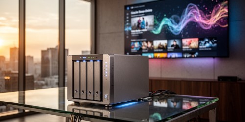 Onde um NAS vira central multimídia da empresa?